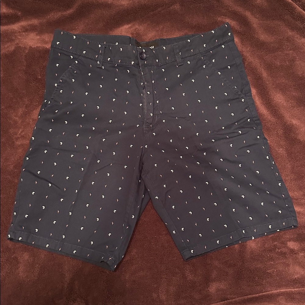 Men's Navy Blue Patterned Shorts
